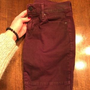 Maroon jean leggings